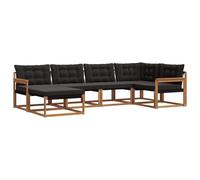 vidaXL Ensemble de canapés d'extérieur 18 pcs Naturel et Noir, Ensemble de canapés de Jardin, Salon Moderne extérieur, mobilier résistant, Bois d'acacia, Facile à Nettoyer pour Le Jardin