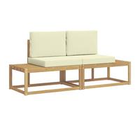 vidaXL Ensemble de canapés d'extérieur 2 pcs Blanc et crème Polyester, Canapé d'extérieur Moderne, mobilier de Jardin Robuste pour terrasse, Bord de Piscine, Jardin et Patio
