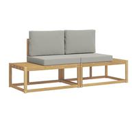 vidaXL Ensemble de canapés d'extérieur 2 pcs Blanc et Gris Clair, Canapé d'extérieur Moderne, mobilier de Jardin, Ensemble pour Le Patio, Piscine et terrasse