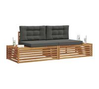 vidaXL Ensemble de canapés d'extérieur 2 Pièce Naturel et Anthracite, Canapé d'extérieur, Ensemble Lounge Moderne, mobilier résistant pour Jardin, terrasse et Confort Vivant