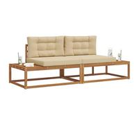 vidaXL Ensemble de canapés d'extérieur 2 Pièce Naturel et Beige, Canapé d'extérieur Moderne, mobilier de Jardin Durable, canapé sectionnel, assises Flexibles pour Patio, Ensemble de détente résistant
