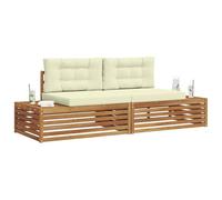 vidaXL Ensemble de canapés d'extérieur 2 Pièce Naturel et Crème, Canapé d'extérieur, Ensemble Lounge Moderne, mobilier résistant pour Jardin, terrasse et Confort Vivant