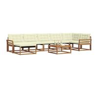 vidaXL Ensemble de canapés d'extérieur 22 pcs Naturel et Crème, Canapé de Jardin Moderne, Meuble Ergonomique, résistant aux intempéries, détente contemporaine