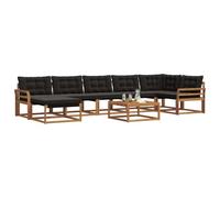 vidaXL Ensemble de canapés d'extérieur 22 pcs Naturel et Noir, Canapé de Jardin Moderne, Meuble Ergonomique, résistant aux intempéries, détente contemporaine