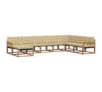 vidaXL Ensemble de canapés d'extérieur 24 pcs Naturel et Beige, Ensemble de canapés de Jardin, mobilier Moderne, Assise Durable pour terrasse, Style Chic, Bois Acacia Confortable