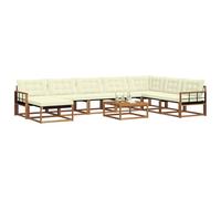vidaXL Ensemble de canapés d'extérieur 25 pcs Naturel et Crème, Canapé d'extérieur Moderne, canapé de Jardin Durable, mobilier de terrasse stylé, Coin détente Confortable