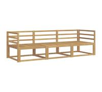 vidaXL Ensemble de canapés d'extérieur 3 pcs Blanc 245,5 x 83 x 73 cm, Canapé d'extérieur en Acacia, Salon Jardin Moderne, Salon sectionnel résistant, mobilier étanche et Flexible