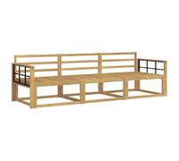 vidaXL Ensemble de canapés d'extérieur 3 pcs Blanc 249,5 x 83 x 73 cm, Canapé d'extérieur en Acacia, Salon Jardin Moderne, Salon sectionnel résistant, mobilier étanche et Flexible