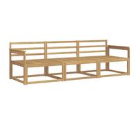 vidaXL Ensemble de canapés d'extérieur 3 pcs Blanc 249,5 x 83 x 73 cm, Canapé d'extérieur en Acacia, Salon Jardin Moderne, Salon sectionnel résistant, mobilier étanche et Flexible