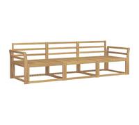 vidaXL Ensemble de canapés d'extérieur 3 pcs Blanc 254 x 83 x 73 cm, Canapé d'extérieur en Acacia, Salon Jardin Moderne, Salon sectionnel résistant, mobilier étanche et Flexible