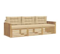 vidaXL Ensemble de canapés d'extérieur 3 pcs Blanc et Beige, Canapé d'angle Moderne, Meubles de Jardin, Salon extérieur, Confort idéal pour terrasses, espaces de Vie