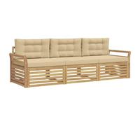 vidaXL Ensemble de canapés d'extérieur 3 pcs Blanc et Beige, Canapé d'angle Moderne, Meubles de Jardin, Salon extérieur, Confort idéal pour terrasses, espaces de Vie