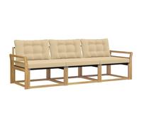 vidaXL Ensemble de canapés d'extérieur 3 pcs Blanc et Beige, Canapé sectionnel Moderne, mobilier de Jardin résistant, Salon de terrasse, Coin détente extérieur