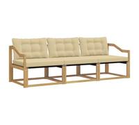 vidaXL Ensemble de canapés d'extérieur 3 pcs Blanc et Beige, Canapé sectionnel Moderne, mobilier de Jardin résistant, Salon de terrasse, Coin détente extérieur