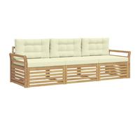 vidaXL Ensemble de canapés d'extérieur 3 pcs Blanc et crème, Canapé d'angle Moderne, Meubles de Jardin, Salon extérieur, Confort idéal pour terrasses, espaces de Vie