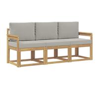 vidaXL Ensemble de canapés d'extérieur 3 pcs Blanc et Gris Clair, Canapé d'extérieure, Salon Moderne, mobilier sectionnel pour terrasse, Confort avec Style
