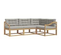 vidaXL Ensemble de canapés d'extérieur 3 pcs Blanc et Gris Clair, Mobilier d'extérieur Adaptable, Ensemble de canapés Modernes, sectionnel Confortable, Salon de Jardin pour se détendre