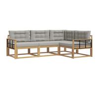 vidaXL Ensemble de canapés d'extérieur 3 pcs Blanc et Gris Clair, Mobilier d'extérieur Adaptable, Ensemble de canapés Modernes, sectionnel Confortable, Salon de Jardin pour se détendre