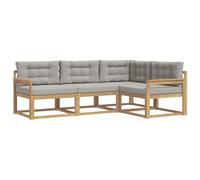 vidaXL Ensemble de canapés d'extérieur 3 pcs Blanc et Gris Clair, Mobilier d'extérieur Adaptable, Ensemble de canapés Modernes, sectionnel Confortable, Salon de Jardin pour se détendre