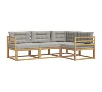 vidaXL Ensemble de canapés d'extérieur 3 pcs Blanc et Gris Clair, Mobilier d'extérieur Adaptable, Ensemble de canapés Modernes, sectionnel Confortable, Salon de Jardin pour se détendre