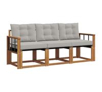 vidaXL Ensemble de canapés d'extérieur 3 pcs Gris Naturel et Clair, Canapé d'extérieur Moderne, mobilier de Jardin Durable pour terrasse, Coin détente et Confort