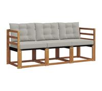 vidaXL Ensemble de canapés d'extérieur 3 pcs Gris Naturel et Clair, Canapé d'extérieur Moderne, mobilier de Jardin Durable pour terrasse, Coin détente et Confort