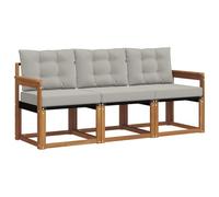 vidaXL Ensemble de canapés d'extérieur 3 pcs Gris Naturel et Clair, Canapé d'extérieur Moderne, mobilier de Jardin Durable pour terrasse, Coin détente et Confort