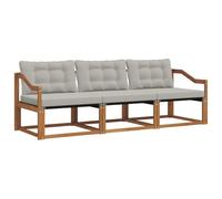 vidaXL Ensemble de canapés d'extérieur 3 pcs Gris Naturel et Clair, Canapé sectionnel Moderne, mobilier de Jardin résistant, Salon de terrasse, Coin détente extérieur
