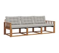 vidaXL Ensemble de canapés d'extérieur 3 pcs Gris Naturel et Clair, Canapé sectionnel Moderne, mobilier de Jardin résistant, Salon de terrasse, Coin détente extérieur