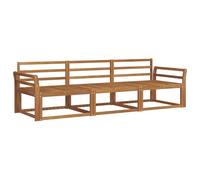 vidaXL Ensemble de canapés d'extérieur 3 pcs Naturel, Ensemble de canapés d'extérieur en bois d'acacia, salon de jardin moderne, sectionnel flexible pour patio, mobilier résistant aux intempéries, siè