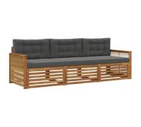vidaXL Ensemble de canapés d'extérieur 3 pcs Naturel et Anthracite, Canapé d'angle Moderne, Meubles de Jardin, Salon extérieur, Confort idéal pour terrasses, espaces de Vie