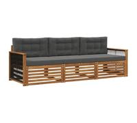 vidaXL Ensemble de canapés d'extérieur 3 pcs Naturel et Anthracite, Canapé d'angle Moderne, Meubles de Jardin, Salon extérieur, Confort idéal pour terrasses, espaces de Vie