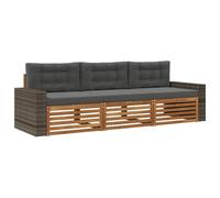 vidaXL Ensemble de canapés d'extérieur 3 pcs Naturel et Anthracite, Canapé d'angle Moderne, Meubles de Jardin, Salon extérieur, Confort idéal pour terrasses, espaces de Vie