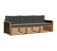 vidaXL Ensemble de canapés d'extérieur 3 pcs Naturel et Anthracite, Canapé d'angle Moderne, Meubles de Jardin, Salon extérieur, Confort idéal pour terrasses, espaces de Vie