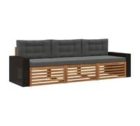 vidaXL Ensemble de canapés d'extérieur 3 pcs Naturel et Anthracite, Canapé d'angle Moderne, Meubles de Jardin, Salon extérieur, Confort idéal pour terrasses, espaces de Vie