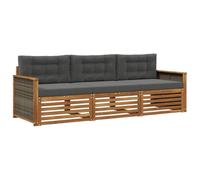 vidaXL Ensemble de canapés d'extérieur 3 pcs Naturel et Anthracite, Canapé d'angle Moderne, Meubles de Jardin, Salon extérieur, Confort idéal pour terrasses, espaces de Vie
