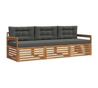 vidaXL Ensemble de canapés d'extérieur 3 pcs Naturel et Anthracite, Canapé sectionnel Moderne pour Jardin, mobilier d'extérieur résistant, Salon sur terrasse