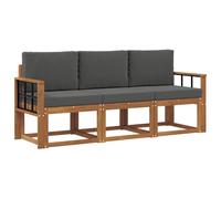 vidaXL Ensemble de canapés d'extérieur 3 pcs Naturel et Anthracite, Jardin, Design moderne, Canapé sectionnel solide, Ensemble de mobilier d'extérieur pour patio, Terrasse, Espace lounge, Sièges confo