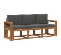vidaXL Ensemble de canapés d'extérieur 3 pcs Naturel et Anthracite, Jardin, Design moderne, Canapé sectionnel solide, Ensemble de mobilier d'extérieur pour patio, Terrasse, Espace lounge, Sièges confo