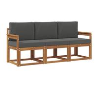 vidaXL Ensemble de canapés d'extérieur 3 pcs Naturel et Anthracite, Jardin, Design moderne, Canapé sectionnel solide, Ensemble de mobilier d'extérieur pour patio, Terrasse, Espace lounge, Sièges confo