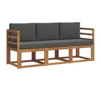 vidaXL Ensemble de canapés d'extérieur 3 pcs Naturel et Anthracite, Jardin, Design moderne, Canapé sectionnel solide, Ensemble de mobilier d'extérieur pour patio, Terrasse, Espace lounge, Sièges confo