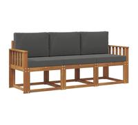 vidaXL Ensemble de canapés d'extérieur 3 pcs Naturel et Anthracite, Jardin, Design moderne, Canapé sectionnel solide, Ensemble de mobilier d'extérieur pour patio, Terrasse, Espace lounge, Sièges confo