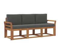 vidaXL Ensemble de canapés d'extérieur 3 pcs Naturel et Anthracite, Jardin, Design moderne, Canapé sectionnel solide, Ensemble de mobilier d'extérieur pour patio, Terrasse, Espace lounge, Sièges confo