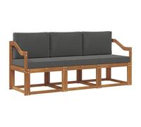 vidaXL Ensemble de canapés d'extérieur 3 pcs Naturel et Anthracite, Jardin, Design moderne, Canapé sectionnel solide, Ensemble de mobilier d'extérieur pour patio, Terrasse, Espace lounge, Sièges confo