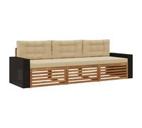vidaXL Ensemble de canapés d'extérieur 3 pcs Naturel et Beige, Canapé d'angle Moderne, Meubles de Jardin, Salon extérieur, Confort idéal pour terrasses, espaces de Vie