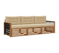 vidaXL Ensemble de canapés d'extérieur 3 pcs Naturel et Beige, Canapé d'angle Moderne, Meubles de Jardin, Salon extérieur, Confort idéal pour terrasses, espaces de Vie