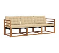 vidaXL Ensemble de canapés d'extérieur 3 pcs Naturel et Beige, Canapé sectionnel Moderne, mobilier de Jardin résistant, Salon de terrasse, Coin détente extérieur