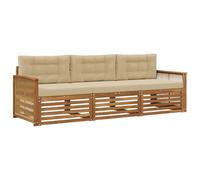 vidaXL Ensemble de canapés d'extérieur 3 pcs Naturel et Beige, Canapé sectionnel Moderne pour Jardin, mobilier d'extérieur résistant, Salon sur terrasse