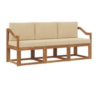 vidaXL Ensemble de canapés d'extérieur 3 pcs Naturel et Beige, Jardin, Design moderne, Canapé sectionnel solide, Ensemble de mobilier d'extérieur pour patio, Terrasse, Espace lounge, Sièges confortabl