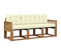 vidaXL Ensemble de canapés d'extérieur 3 pcs Naturel et Crème, Canapé d'extérieur Moderne, mobilier de Jardin Durable pour terrasse, Coin détente et Confort